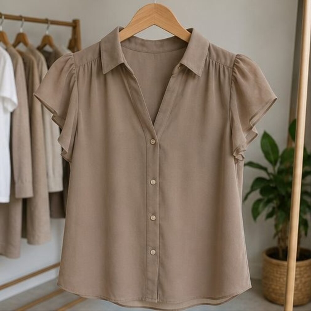 Taupe Wrap Blouse